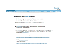 Tablet Screenshot of disserta-verlag.de